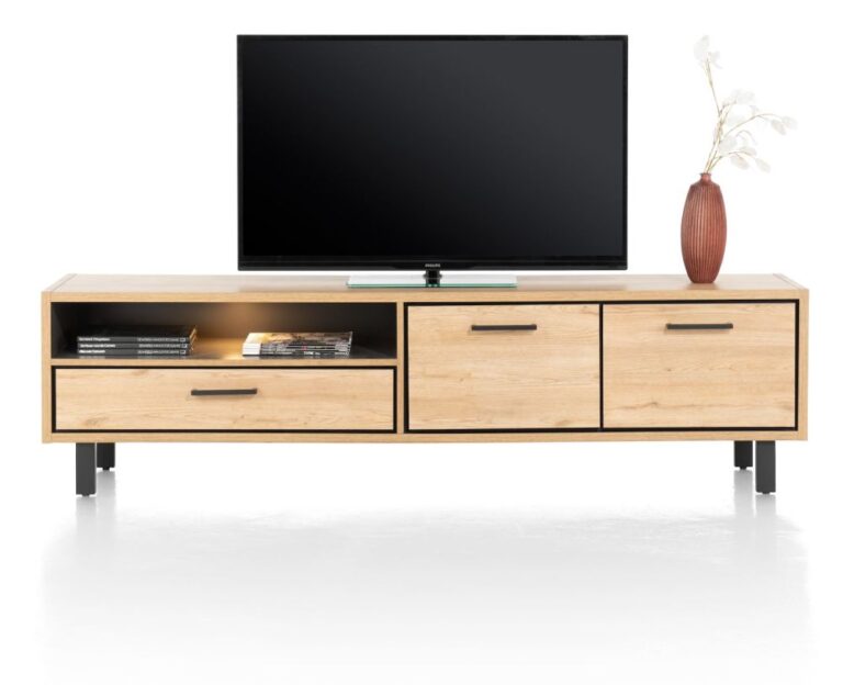 image-692 Ostrava, lowboard 200 cm - 2-deuren + 1-lade + 1-niche (+ LED)