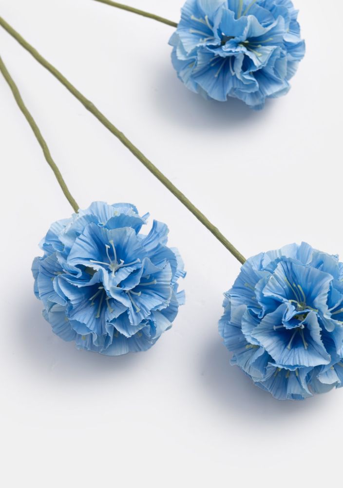 Scabiosa kunstbloem h74cm - Blauw - Afbeelding 2