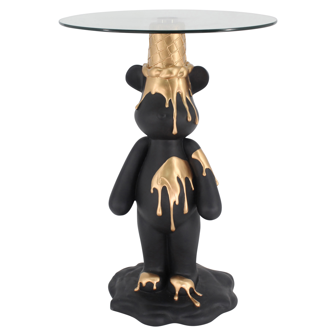 Bijzettafel Ice bear black/gold