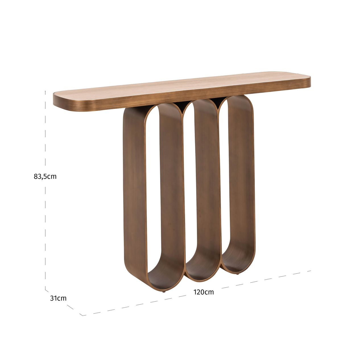 Console Locarno brushed gold - Afbeelding 5