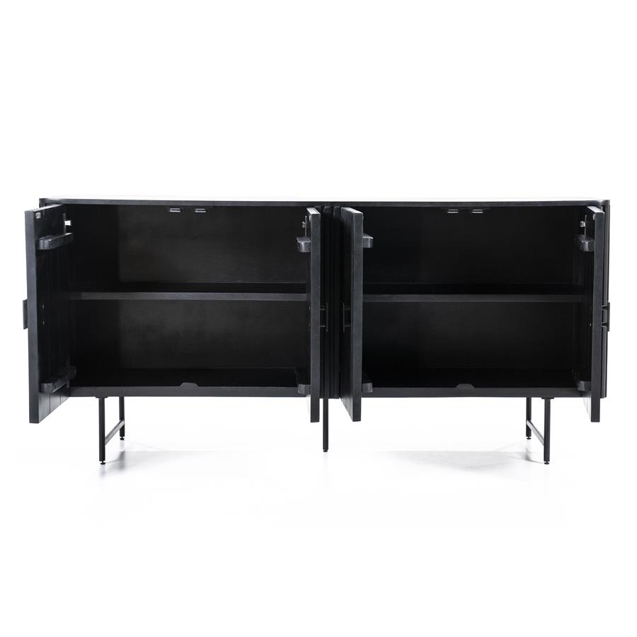 Dressoir Remi 4-drs. - Zwart - Afbeelding 3