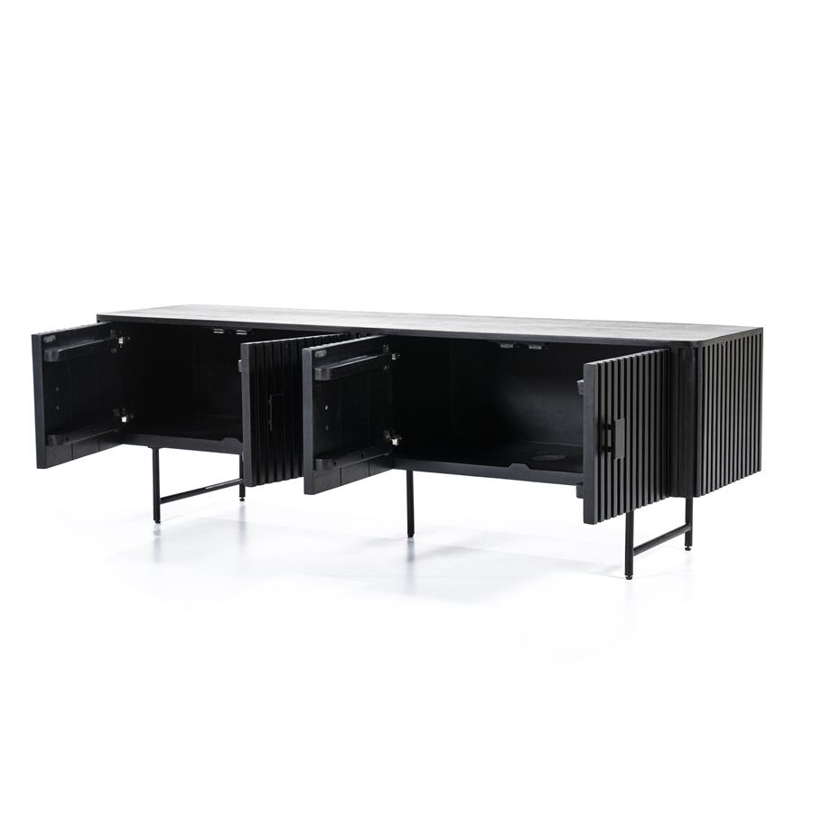 TV-meubel Remi - Zwart - 170 x 56 cm - Afbeelding 4