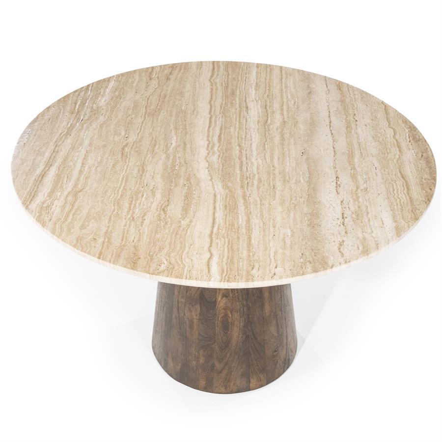 Eettafel Aikin - Beige - Ø 130 cm - Afbeelding 2