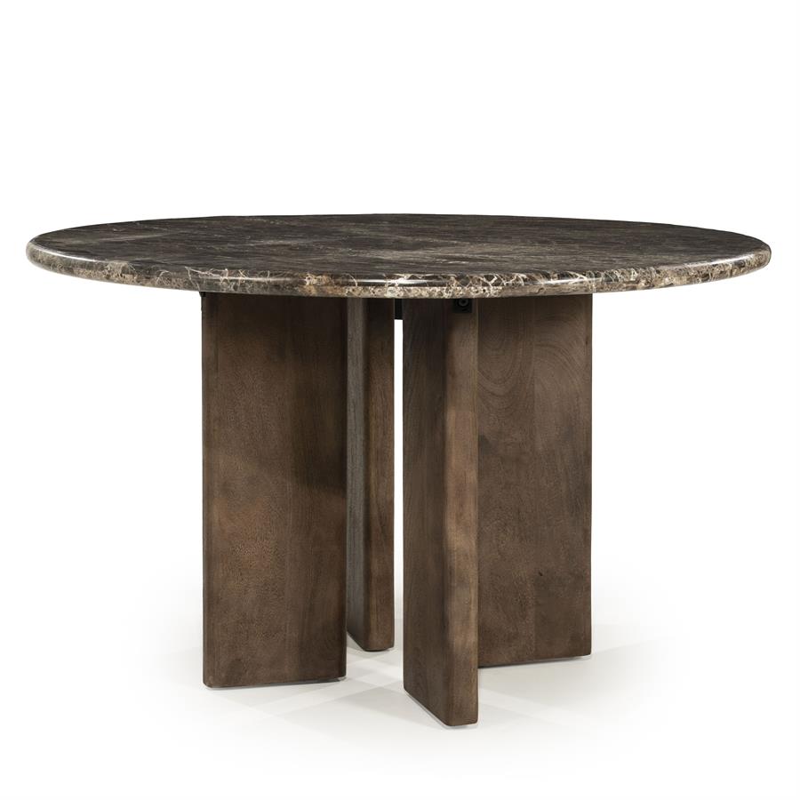 Eettafel Lando - Bruin - Ø 127 cm - Afbeelding 2