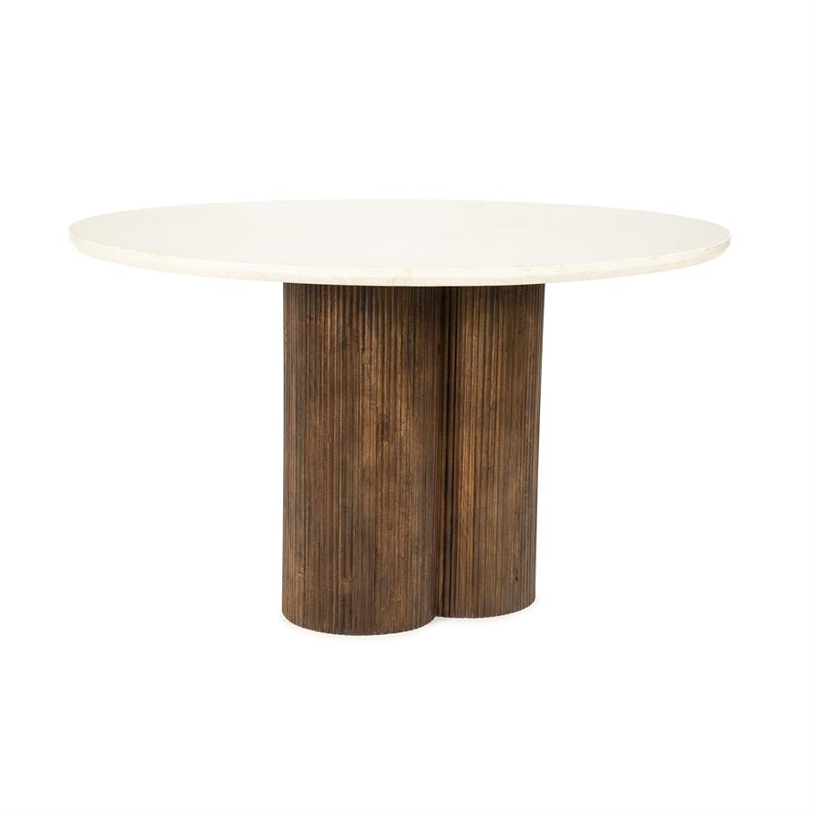 Eettafel Xanni - Bruin - Ø 130 cm - Afbeelding 2