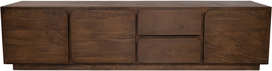TV dressoir 190 met 3 deuren en 2 lades, Mango Dark Malt - Afbeelding 2