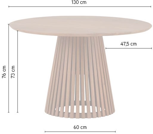 Eetkamertafel Ø130, Acacia Black - Afbeelding 4