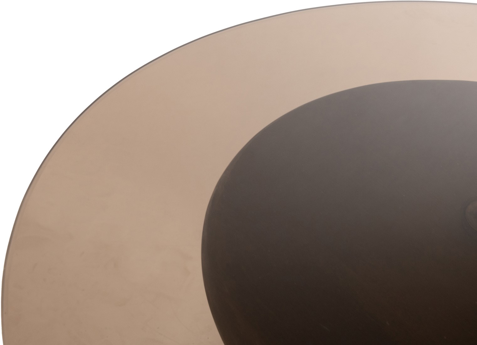 Yves bijzettafel Ø57, H47, Mango Matt Walnut, Smoke glass - Afbeelding 3