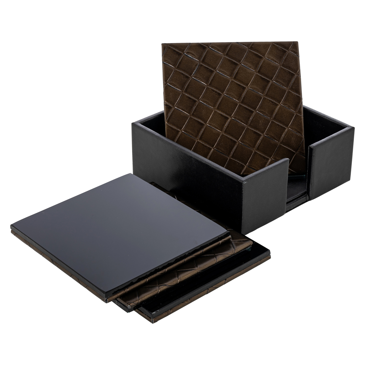 Wijn- en baraccessoires Yora black Set of 4 coasters - Afbeelding 3