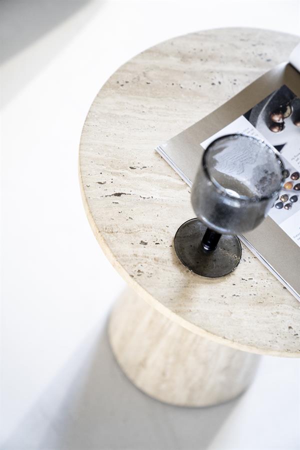 Bijzettafel Aime - Beige - Ø 45 cm - Afbeelding 5