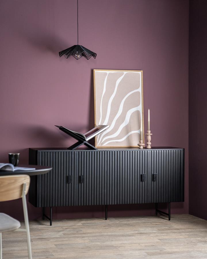 Dressoir Remi 4-drs. - Zwart - Afbeelding 8