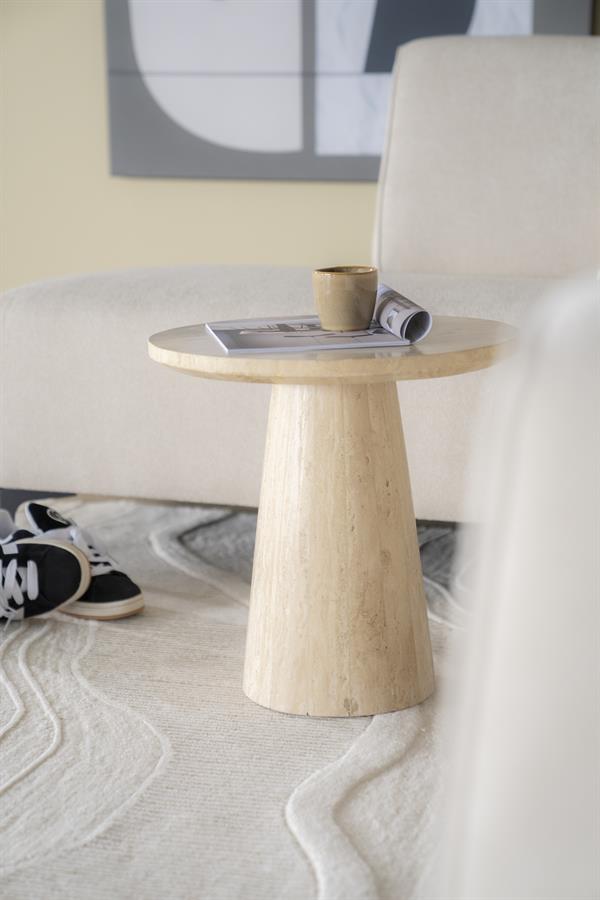 Bijzettafel Aime - Beige - Ø 45 cm - Afbeelding 6