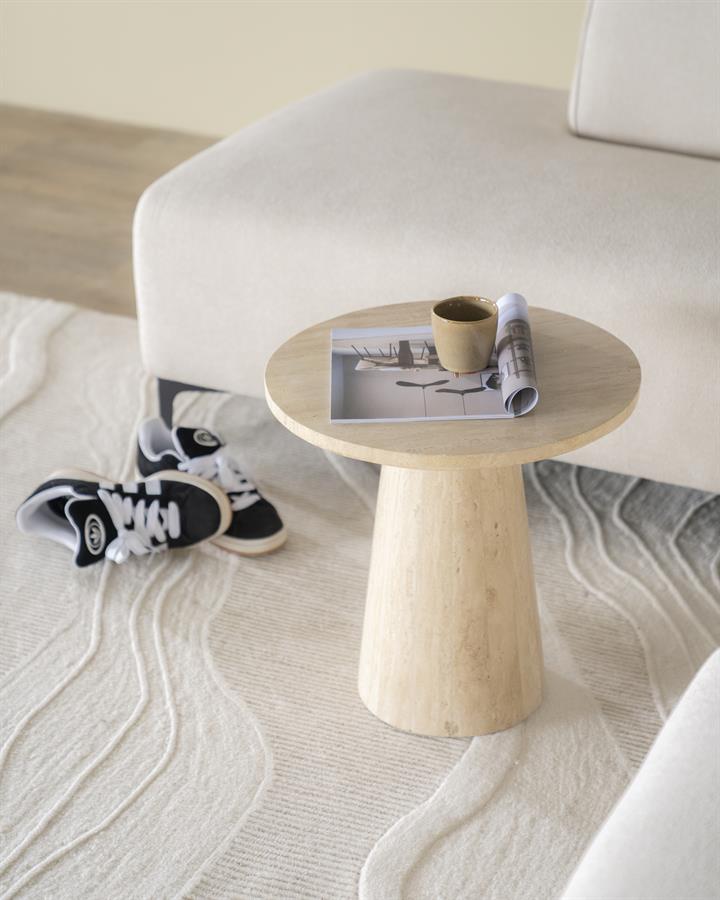 Bijzettafel Aime - Beige - Ø 45 cm - Afbeelding 7