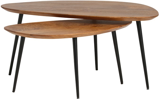 Salontafel, set van 2, organisch, Ginger