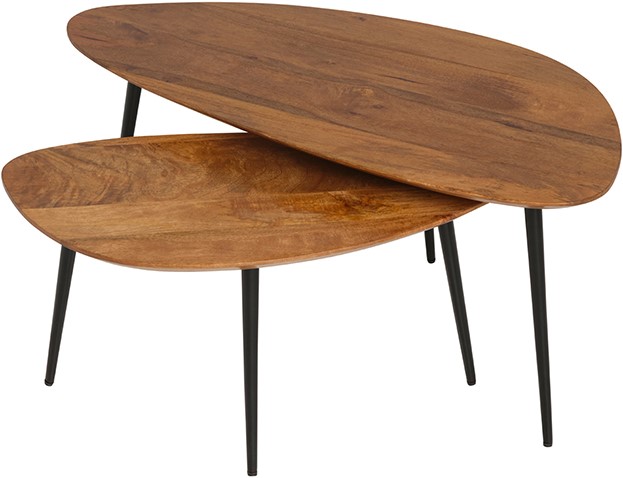 Salontafel, set van 2, organisch, Ginger - Afbeelding 2