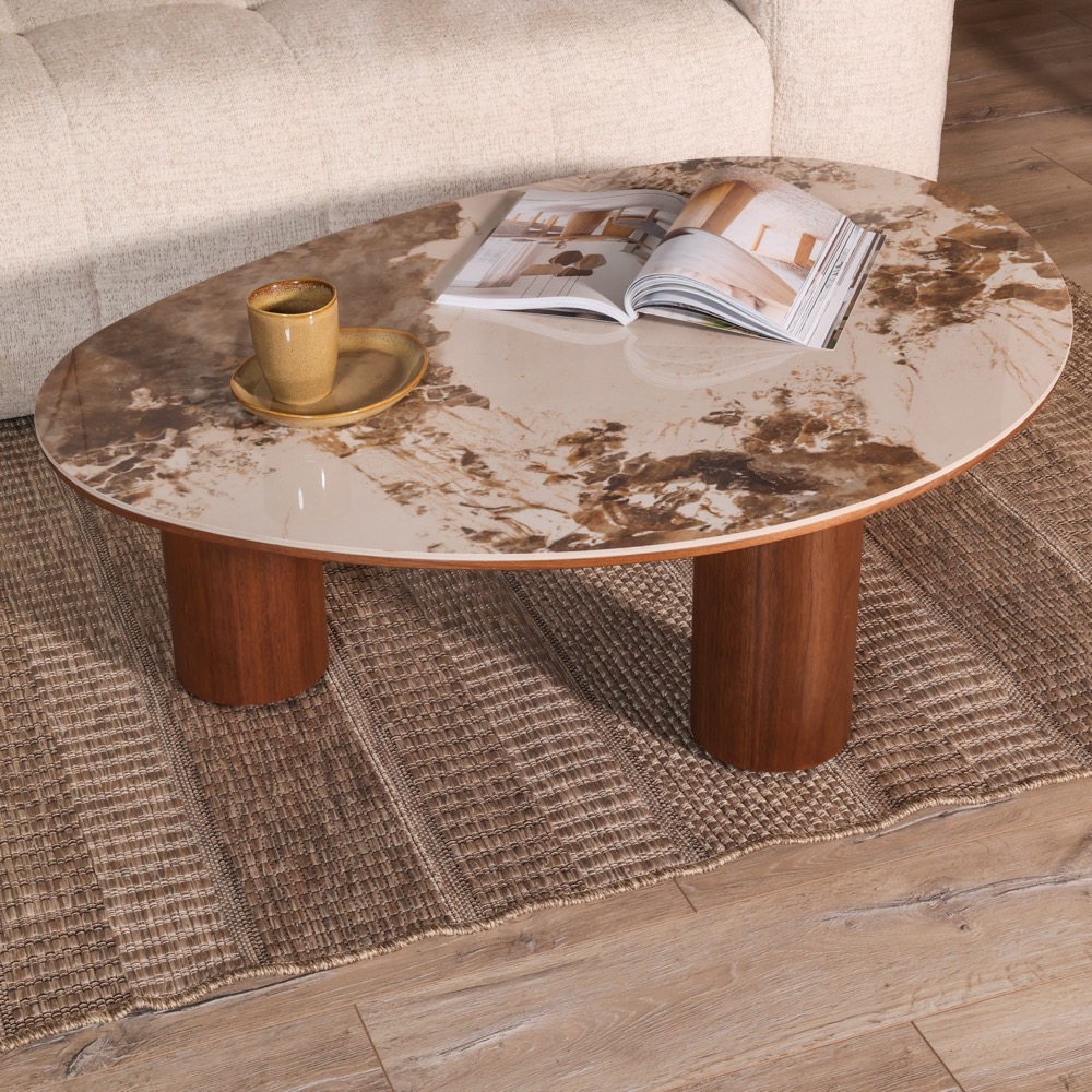 Salontafel Lunor organisch walnoot - Afbeelding 2