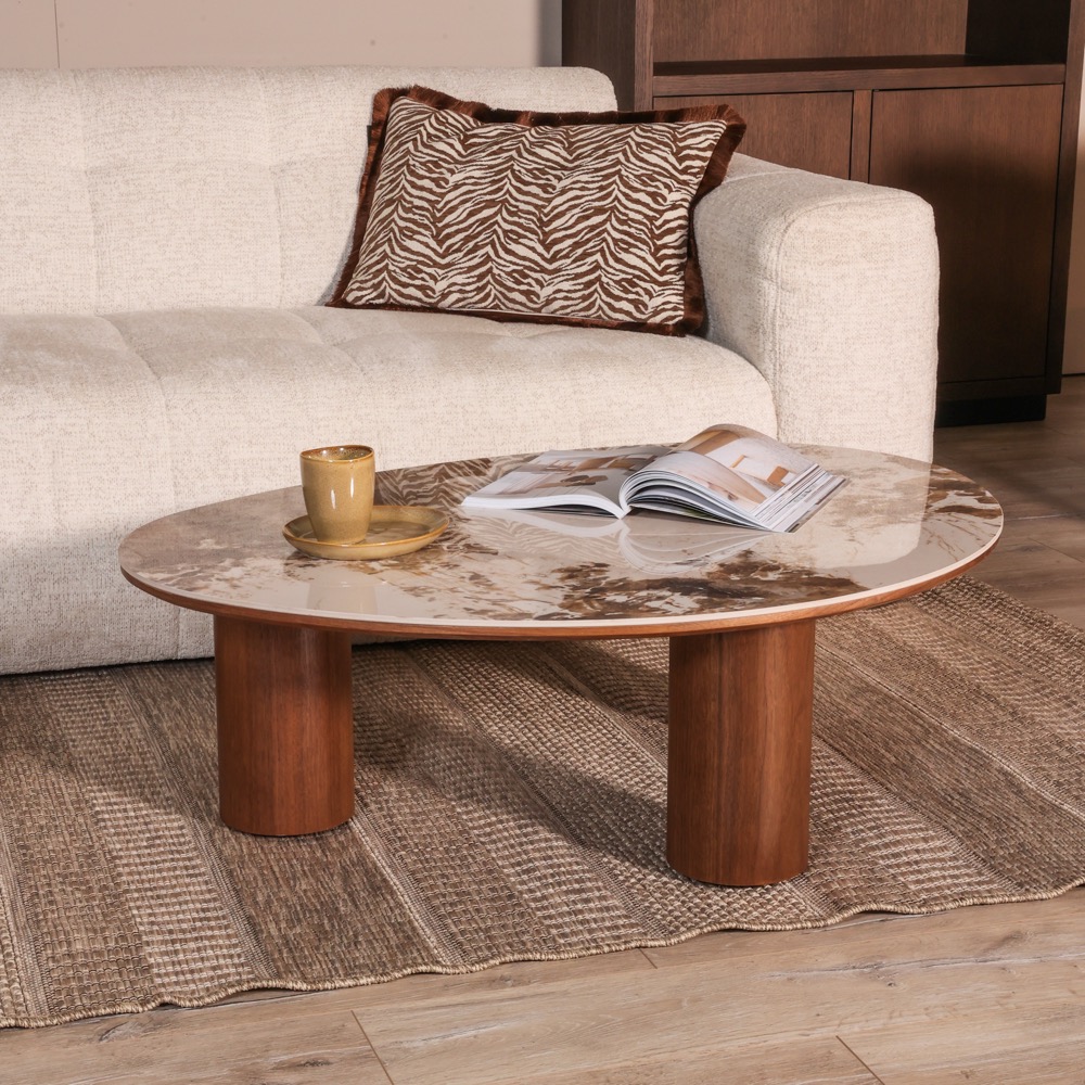 Salontafel Lunor organisch walnoot
