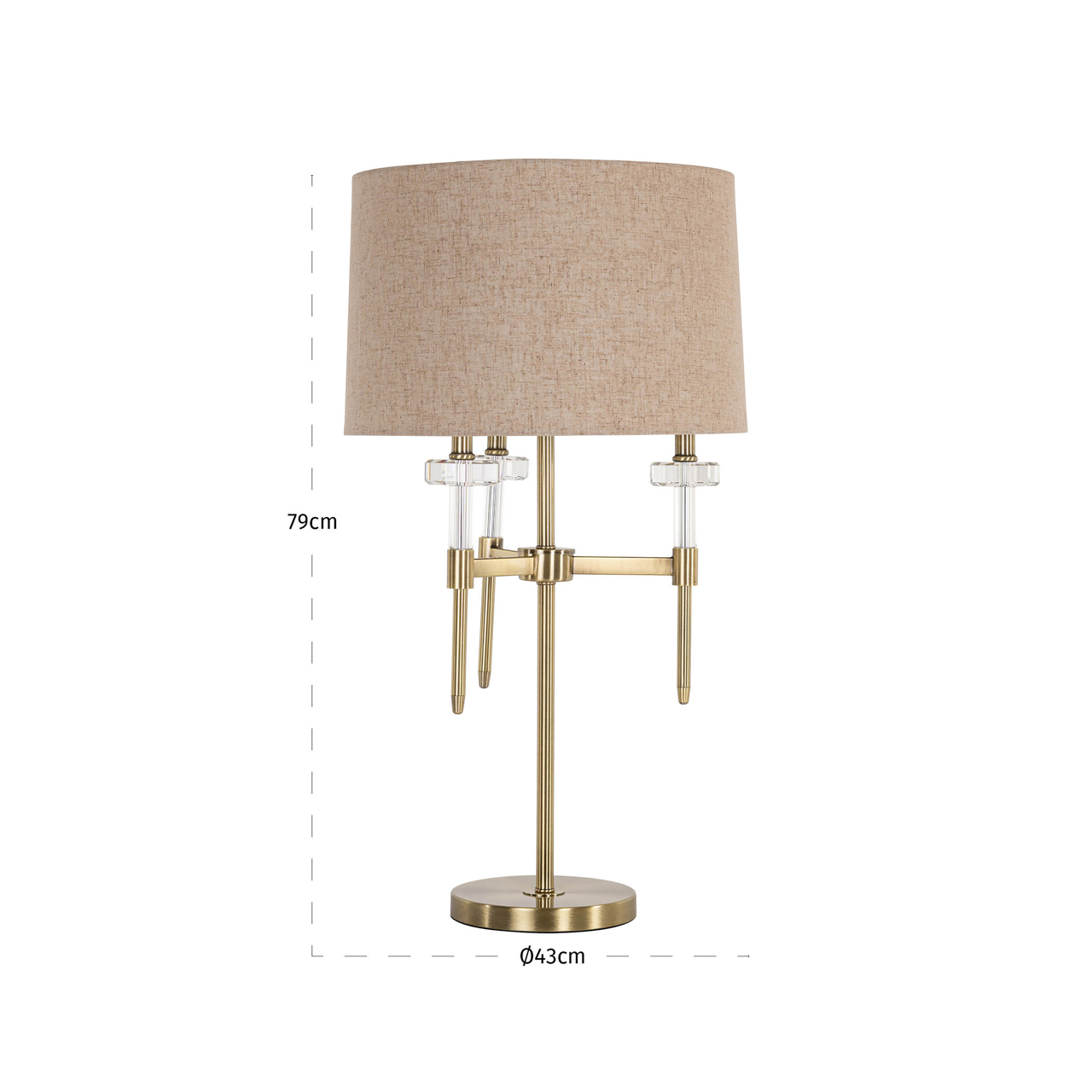 Tafellamp Josie brushed gold - Afbeelding 4