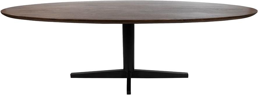Eetkamertafel 160, ovaal, poot Black, Mango Brown Walnut - Afbeelding 2