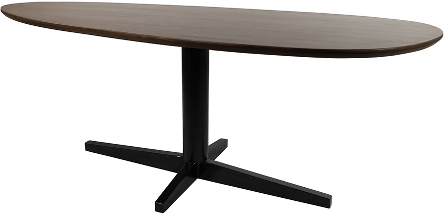 Eetkamertafel 190, organisch, poot Black, Mango Brown Walnut