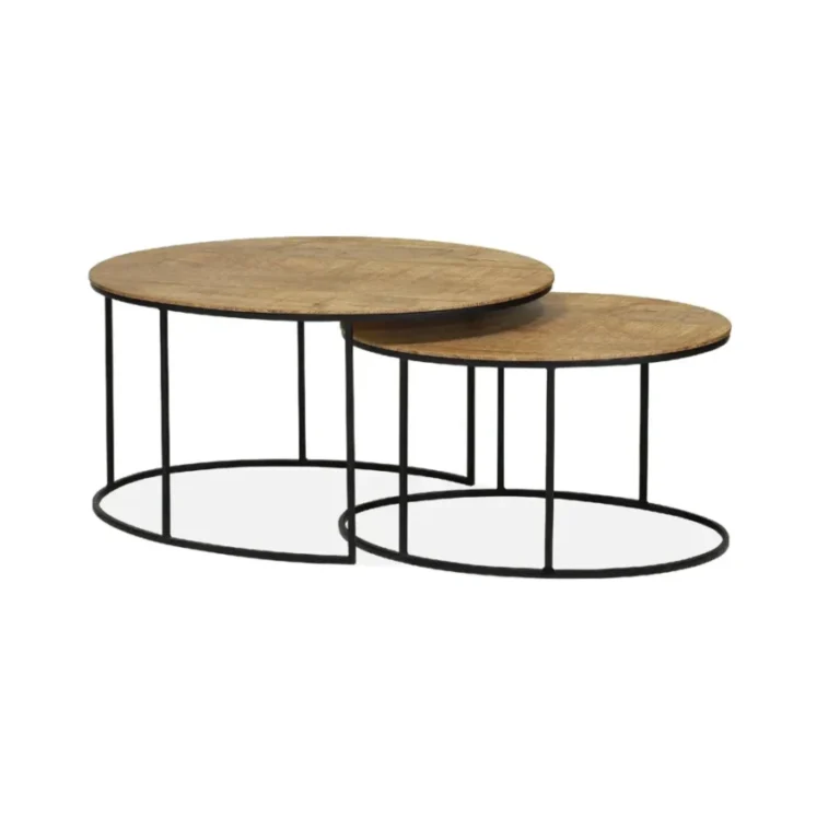 Tweedelige-Salontafelset-Tauro Salontafelset tweedelig Tauro rond Lamulux