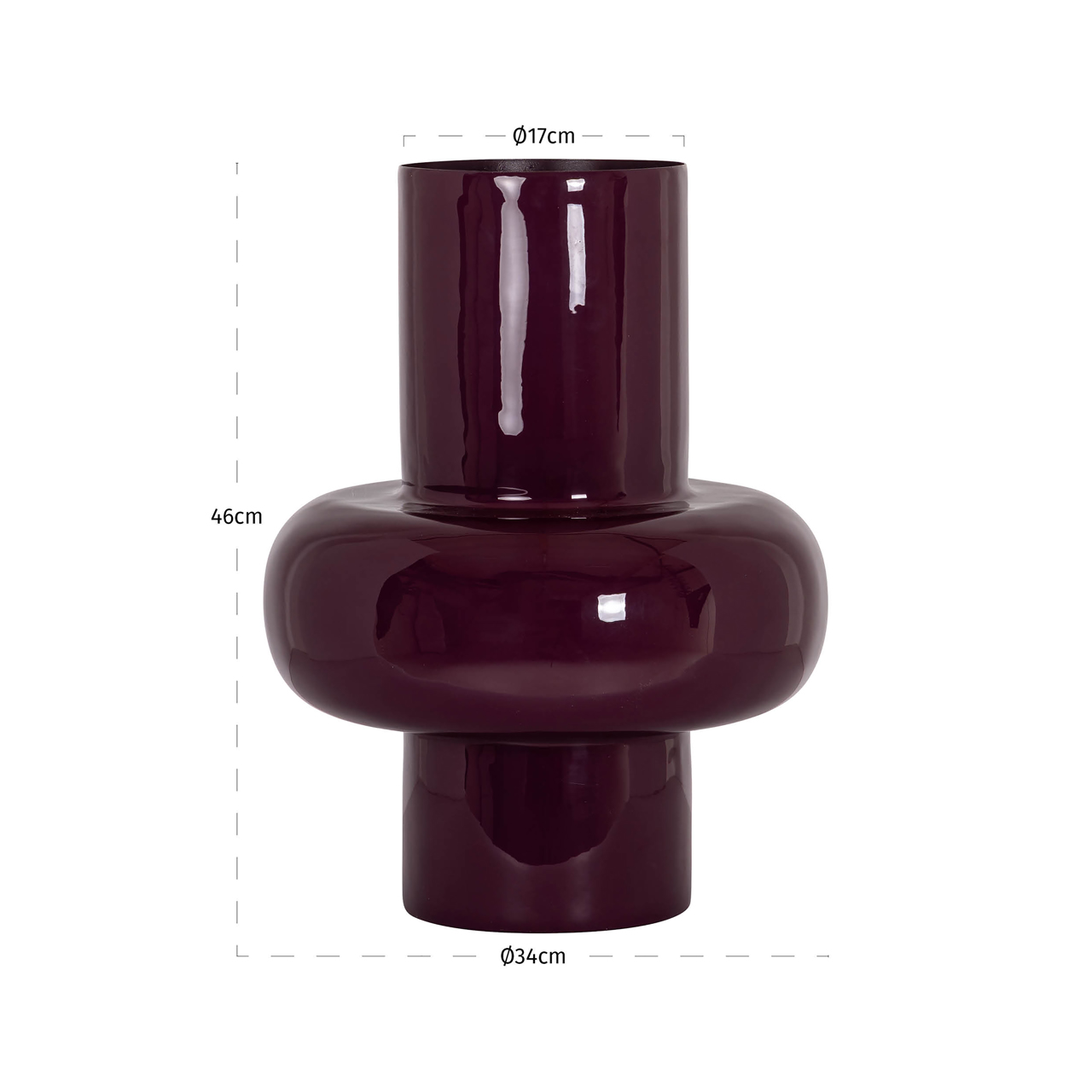 Vaas Ashlyn burgundy small - Afbeelding 2