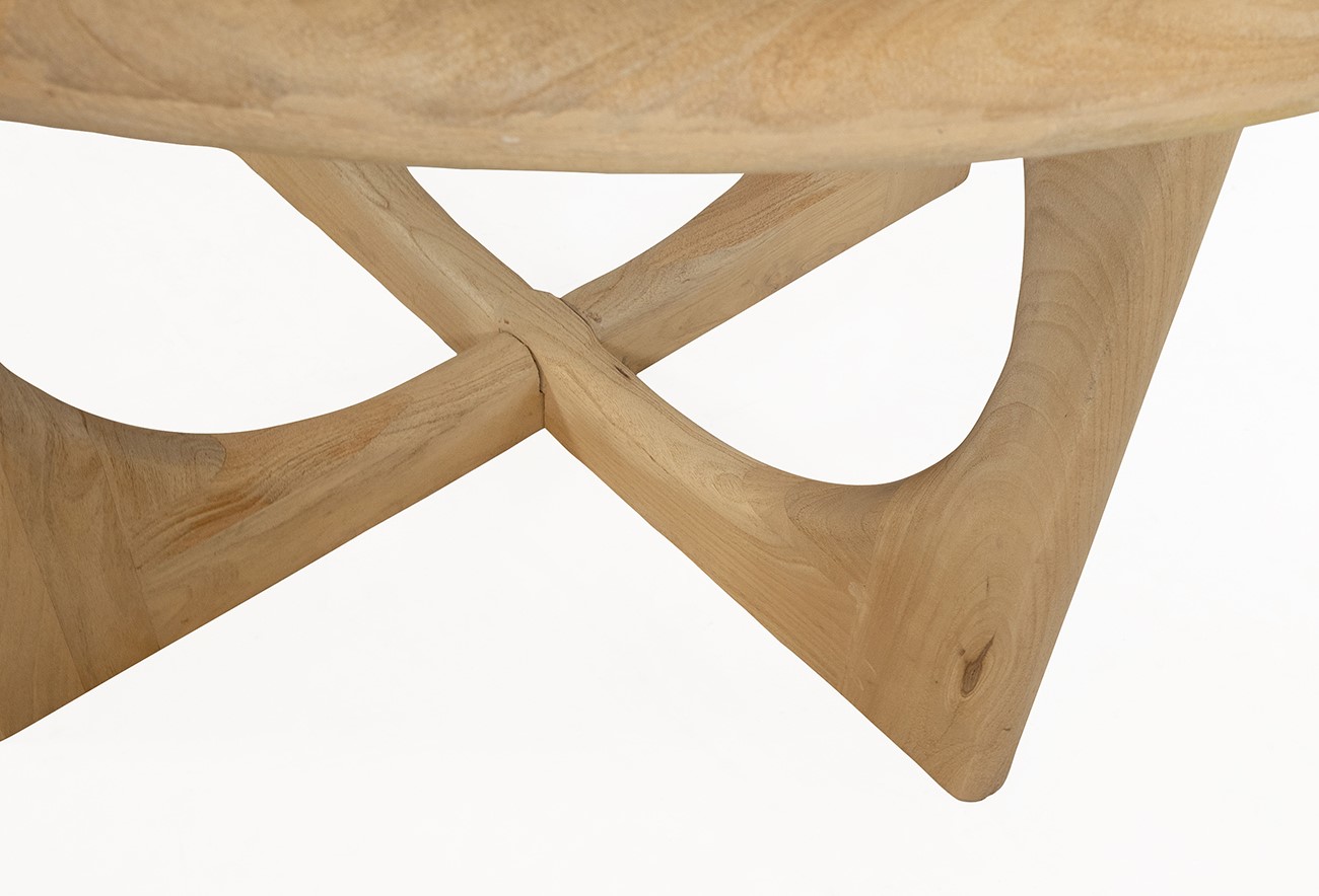 Eetkamertafel Ø130, Acacia Groovy Natural - Afbeelding 5