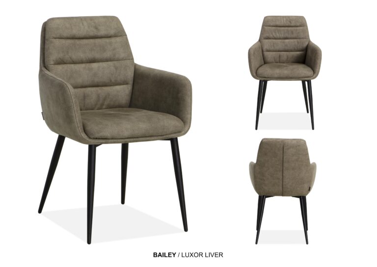 Eetkamerstoel met arm Bailey microvezel
