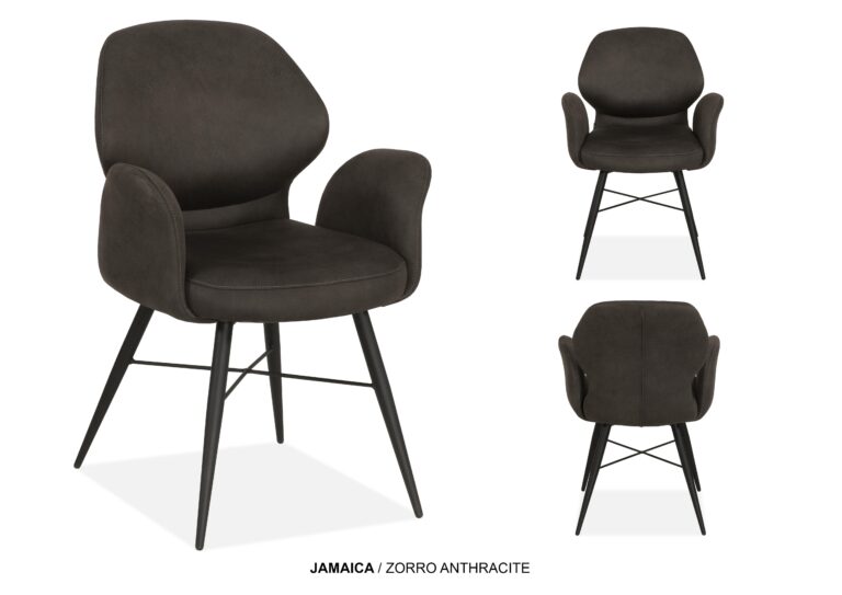 Eetkamerstoel met arm Jamaica microvezel